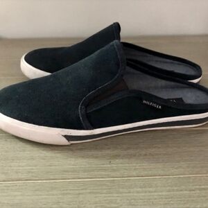 Tommy Hilfiger Frank 9/9.5 Suede Mules Navy